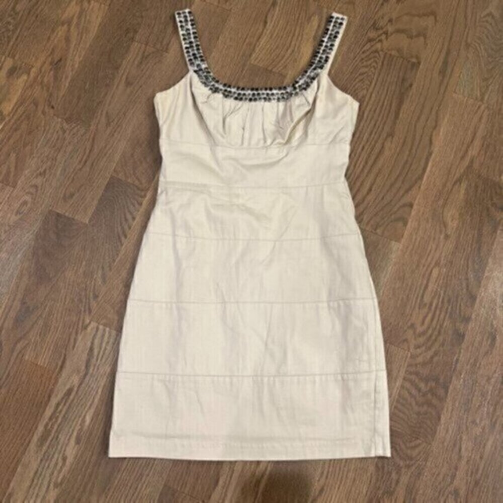BISOU BISOU SLEEVELESS SHEATH DRESS size 8 cream